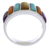 Multicolor Southwestern Sterling Silver Ring Size 8 AX36896